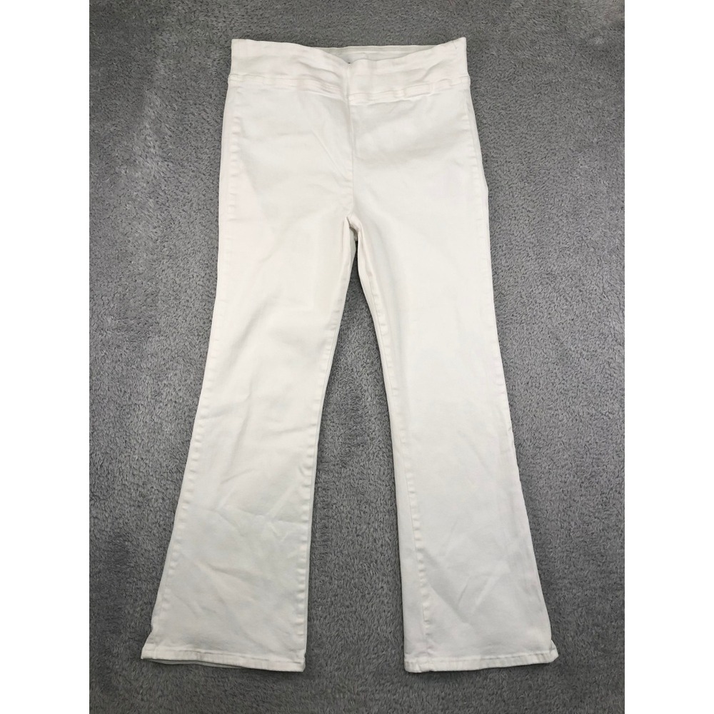 FRAME Jeans Women 2 (30x26.5) White Mini Boot High Rise Stretch Pull On Denim